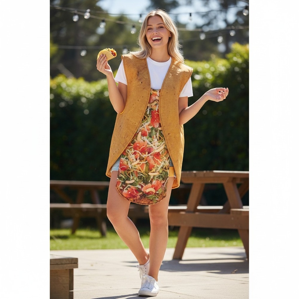 Halloween Taco Costume Tunic One Size but Med adult Adjustable straps
